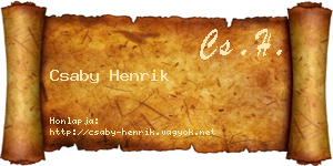 Csaby Henrik névjegykártya