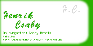 henrik csaby business card